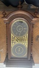 Antique 1880s Fashion Double BlackDial Southern Calendar Shelf Clock picture