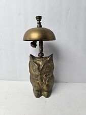 Antique Vintage BRASS OWL BELL Hotel Check- In General Store Counter Bell picture