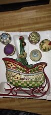Jim Shore 2007 Sleigh And Bells With 5 Ornaments No Box Has Original Tags EUC picture