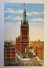 Vintage Postcard Milwaukee Wisconsin- City Hall. c1903s, 40s. U.S. Marines Sign. picture