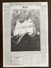 TITANIC DISASTER 17TH APRIL1912 NEWSPAPER/POSTER 1 PAGE THE BROOKLYN DAILY EAGLE picture