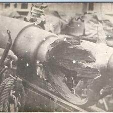 c1910s WWI Artillery RPPC Blown Apart Real Photo Postcard War Shell Missile A85 picture