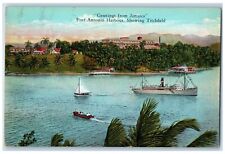 c1910's Greetings From Jamaica Port Antonio Harbour Showing Titchfield Postcard picture