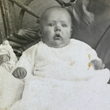 Studio Portrait Baby Infant Christening Real Photo Postcard RPPC picture