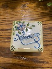 Vintage “Memories” Trinket Box By A Special Place 1998 Lilac Flowers 2” X 1.25” picture