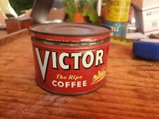 Vintage Victor Ripe Coffee Can Tin Key Wind With Lid picture