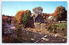 Postcard Woodstock VT Ottauquechee River and Little Theatre Chrome Card Unposted picture