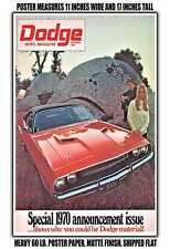 11x17 POSTER - 1969 Dodge News Magazine Special 1970 Announcement Issue picture