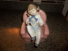 llardro by NAO Girl in Pink Chair with Doll 1991 RARE picture