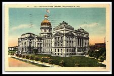 Indianapolis Indiana State Capitol Linen Postcard Posted 1945     pc166 picture