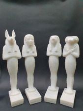 Egyptian art Set of 4 canopic jars figures (sons of Horus) as Ushabti stands picture