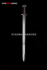Custom Hand Forged J2 Steel Hunting Medieval Viking sword Godfred Blood Grooved picture