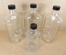 4 Vintage Medicine Clear Glass Bottles w/Lids 3-Duraglas & 1-Label-Rite picture