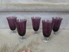 5 VTG Fostoria VICTORIAN BLANK 4024 Amethyst Burgundy Footed Juice 4 1/4