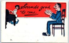 Postcard - Sounds good to me with Lovers Art Print picture
