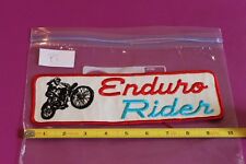 Large Vintage Enduro Rider Motorcyle Patch. 9.5 X 3 in. Red trim.  picture