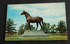 Kentucky KY Lexington Faraway Farm Man O War Statue Kodachrome Postcard picture