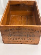 Antique Wooden Box Walter Baker Premium No 1 Chocolate Paris Exposition 1900 picture
