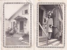 Lot 2 Original WWII Snapshot Photos NAMED GI, WIFE HOUSE 1943 CLEVELAND Ohio 677 picture