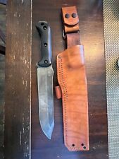 Custom Ka-Bar BK9 Becker Combat Bowie with Hand Made Full Grain Leather sheath picture