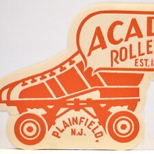 Vintage 1930s Academy Roller Skating Rink Luggage Label Plainfield New Jersey picture