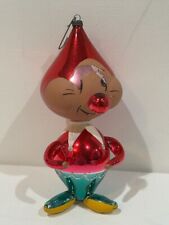 VTG 60s DE CARLINI Big Nose JESTER/CLOWN Hand-Painted Christmas Ornament Italy picture