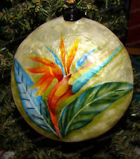 Holiday Traditions, BIRD OF PARADISE Ornament (1600P) Hand-Painted Capiz picture