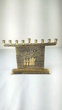 Menorah Judaica The Wailing Wall Jerusalem 1967 Made In Israel Brass picture