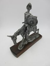 Don Quixote Sancho Panza Sculpture Figure Resin Statue - Antique Silver Finish picture
