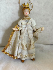 Vintage Koestel Germany Wax Ornament: One of the Three Kings, white and gold picture