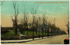 1909 Easton PA Postcard Northampton Court House and Jail Walnut Avenue Ave. DB picture