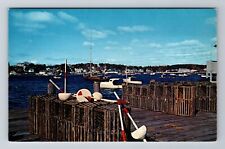 Boothbay Harbor ME-Maine, Scenic Harbor, Antique, Vintage Souvenir Postcard picture