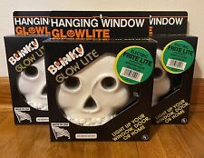 Vintage 1999 Blinky Skull Hanging Blow Mold Halloween Decor NOS Sealed picture