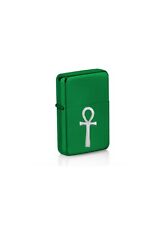PPG63 Egyptian Ankh pewter Pendant On A petrol wind proof Green Lighter picture