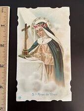 Vintage Die Cut French Catholic Holy Card - Saint Rosa of Lima picture