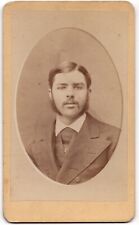 ANTIQUE CDV CIRCA 1870s CHARLES K. BILL HANDSOME BEARDED MAN IN SUIT BROADWAY NY picture