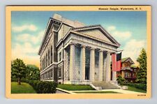 Watertown NY-New York, Masonic Temple, Antique Vintage Souvenir Postcard picture