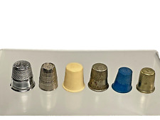 Lot #8 of Six (6) Antique Vintage Thimbles - Various Sizes and Types picture