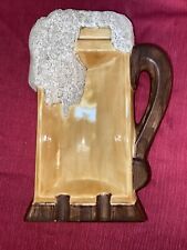 Vtg LARGE 1960-70s BEER STEIN WITH HEAD Overflowing Ceramic Art Ashtray picture