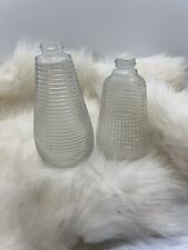 Two 1930s Vintage Unique Shape Old ClearRibbed Bottles picture