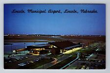 Lincoln NE-Nebraska, Aerial Lincoln Municipal Airport, Antique Vintage Postcard picture
