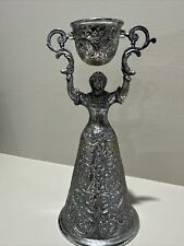 Vintage Wedding Wager Cup Silverplate Intricate Beautiful Lady Japan picture