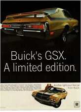 1970 BUICK yellow GSX rear view Vintage Print Ad picture