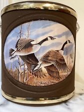 Vintage Norman R. Warner Insulated Ice Bucket Wildlife Nature Geese Ducks Brown picture