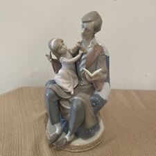 Lladro Porcelain Figurine - Daddy's Girl - Father Reading to Child #5584 picture