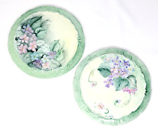 Vintage Porcelain Teapot Trivets (2) Hand Painted Floral Signed Wall Hanging picture