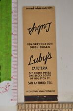 Vintage Matchbook Cover Luby's Cafeteria Restaurant San Antonio Texas 1950s mb4 picture