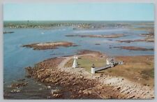 Aerial Goat Island Lighthouse~Cape Porpoise ME~Ray Goodrich~Chrome Postcard picture