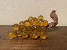 Large Vintage Honey Amber Lucite Grape Cluster w/ Driftwood Stem 1960’s picture