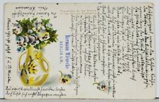 Germany 1901 Glitter Decorated Vase Hermann Wienecke Berlin S.W. Postcard K18 picture